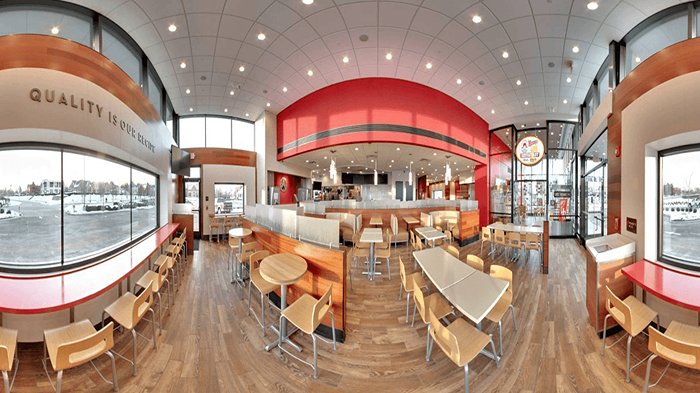 تور مجازی کافه برای مشاهده محیط نشیمن و فضای آرام